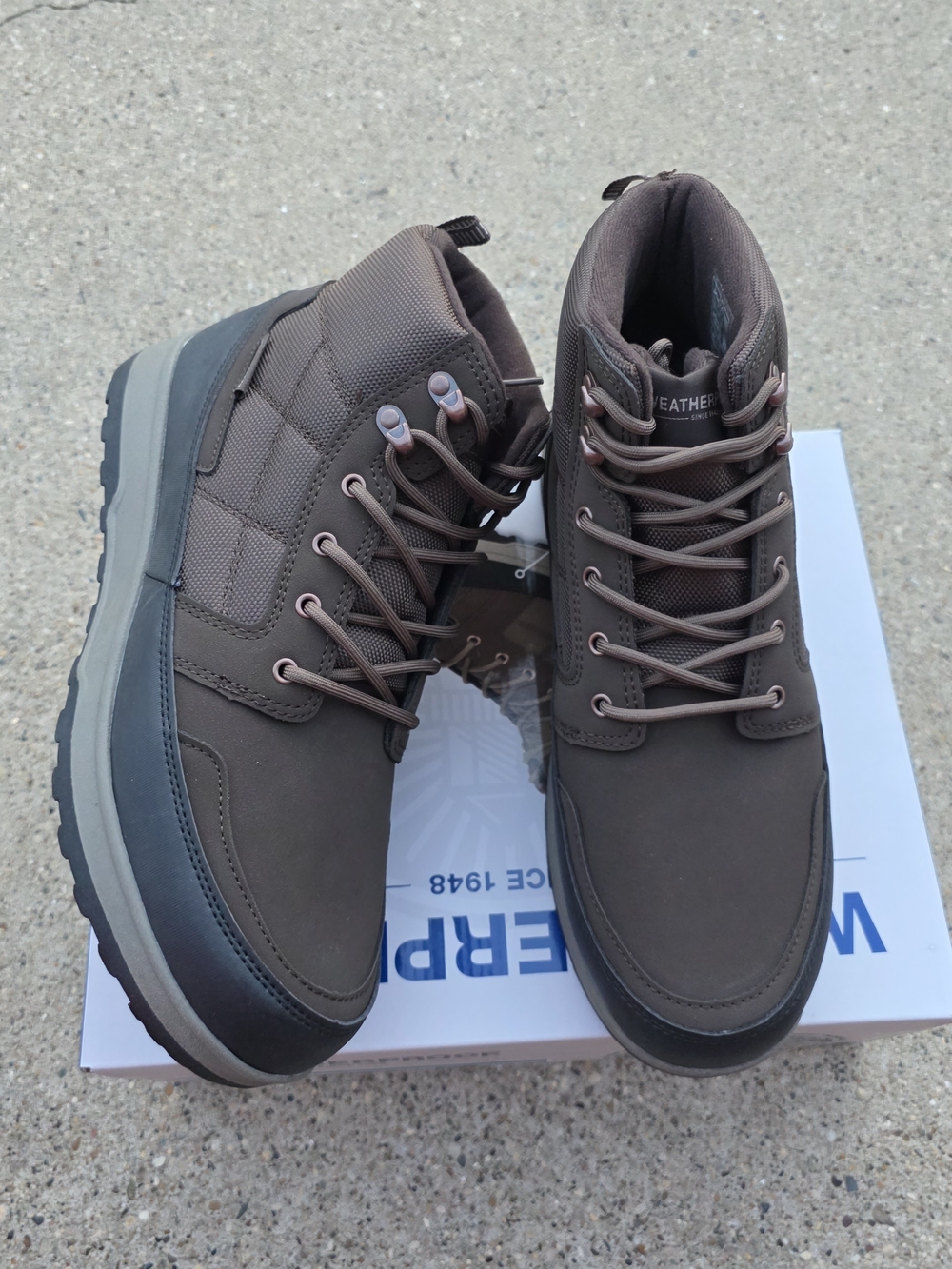 Weatherproof Men's Brown Waterproof Leather Hiking Boots Size 12